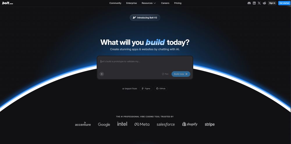 Bolt.new网站首页截图预览