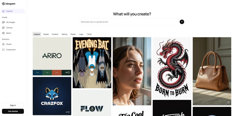 Ideogram网站首页截图预览