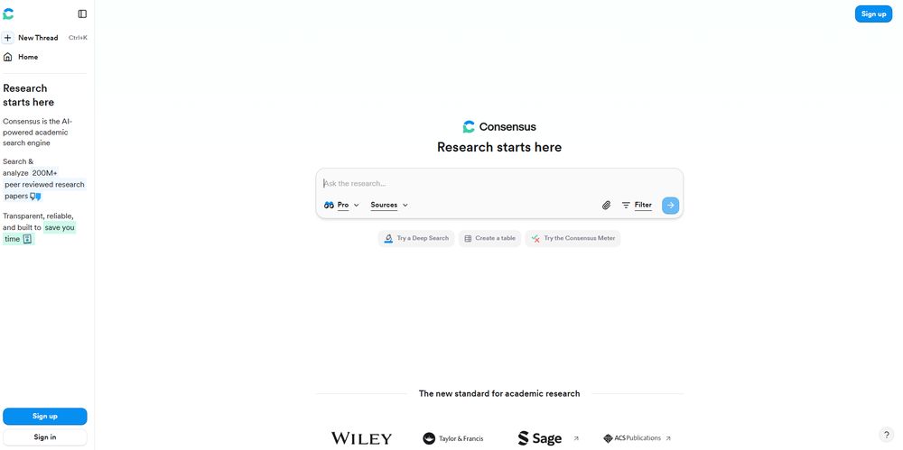 Consensus网站首页截图预览