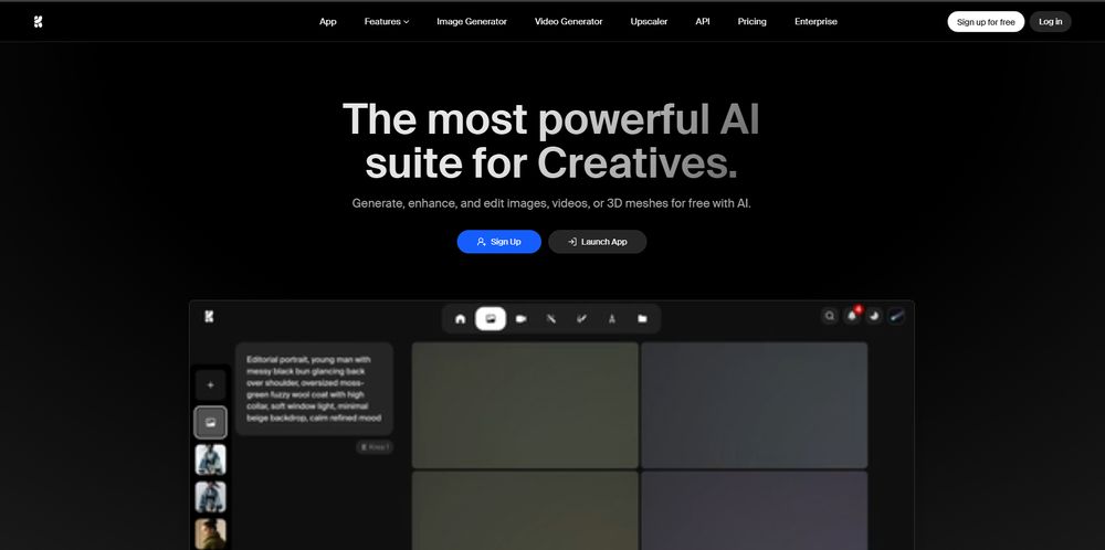 Krea网站首页截图预览
