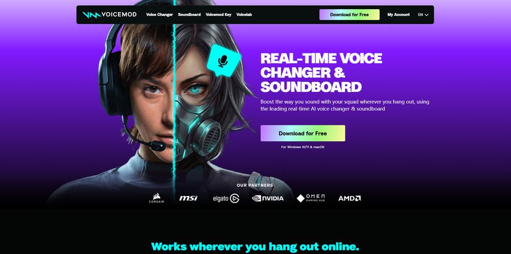Voicemod网站首页截图预览