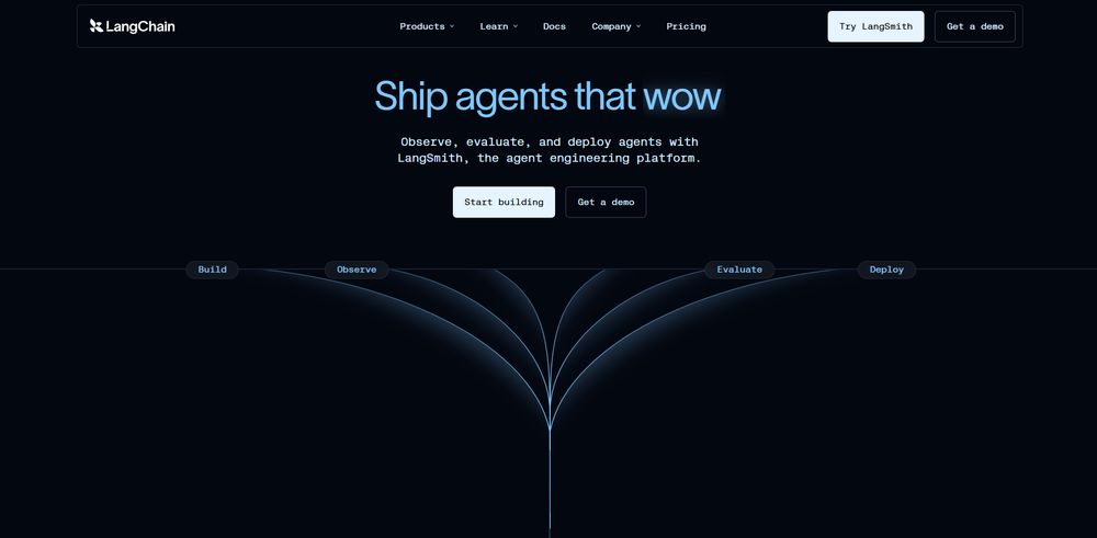 LangChain网站首页截图预览