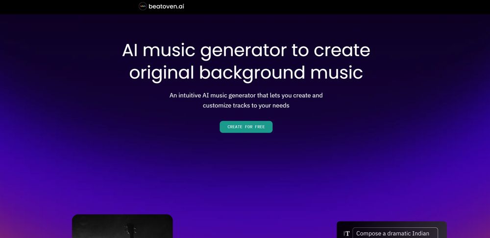 Beatoven.ai网站首页截图预览
