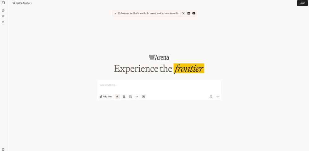 Arena AI网站首页截图预览