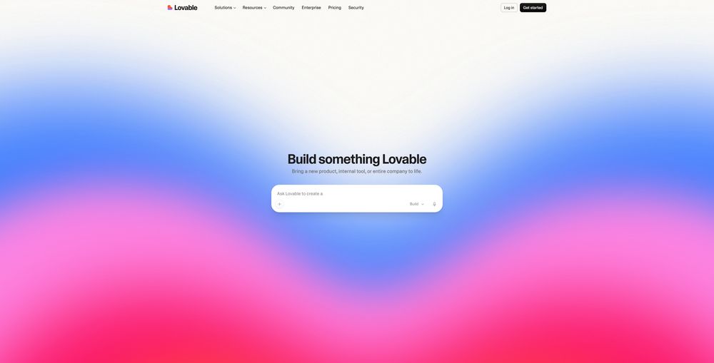 Lovable网站首页截图预览