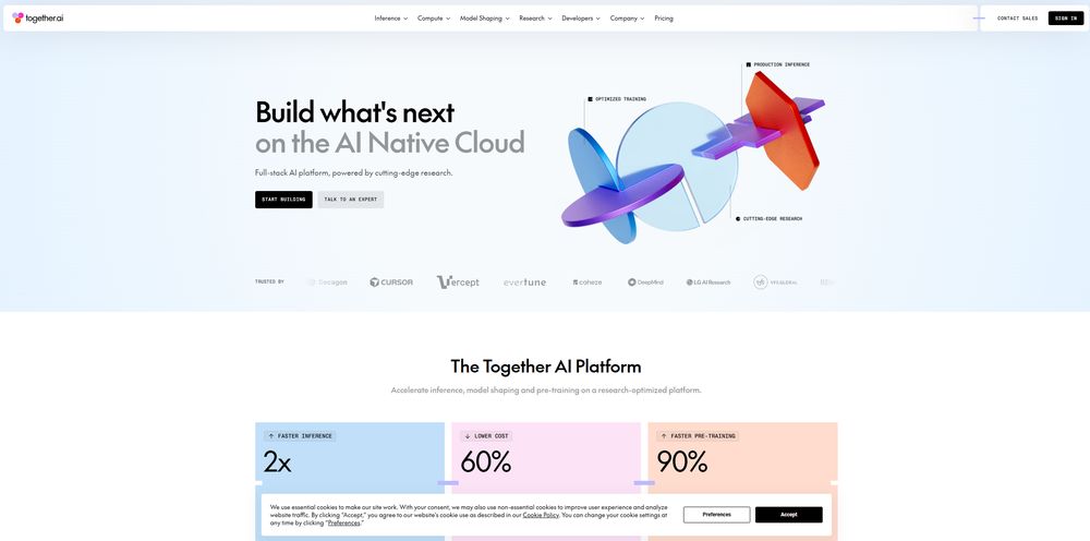 Together AI网站首页截图预览