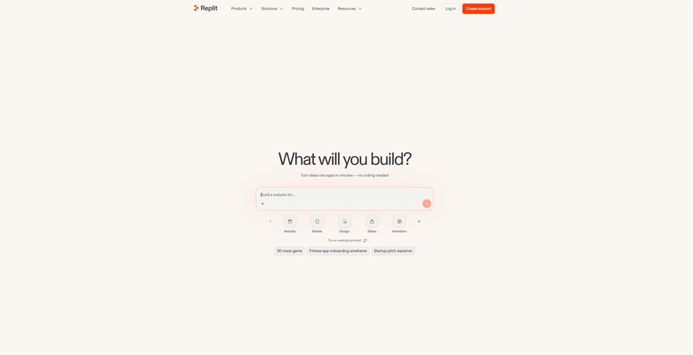 Replit网站首页截图预览