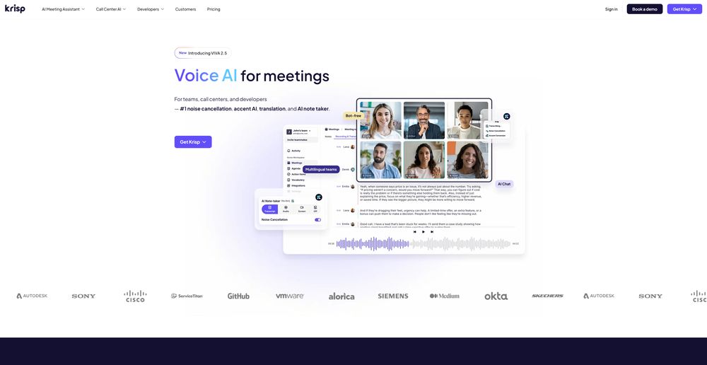 Krisp网站首页截图预览