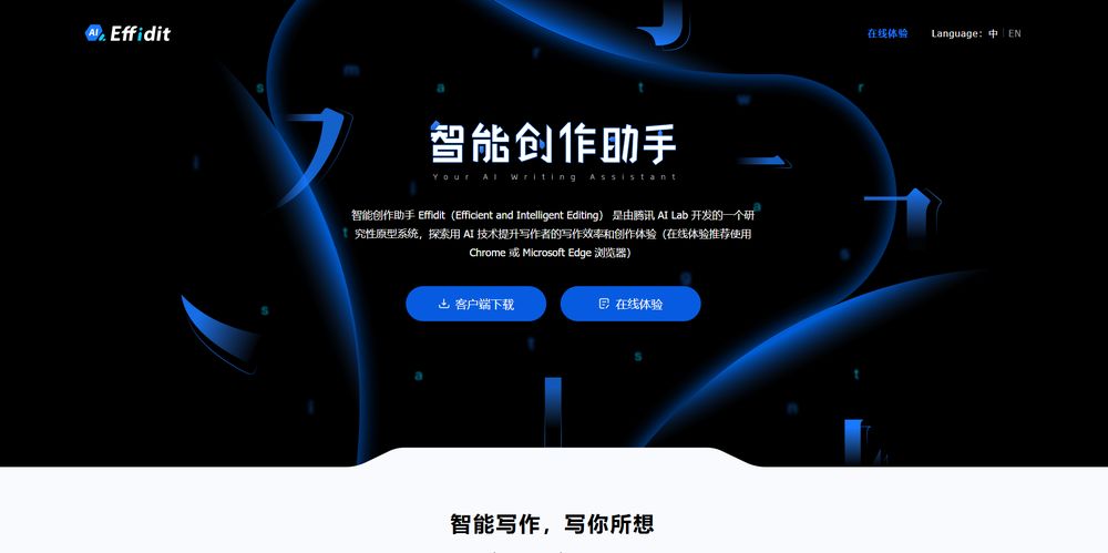 Effidit网站首页截图预览
