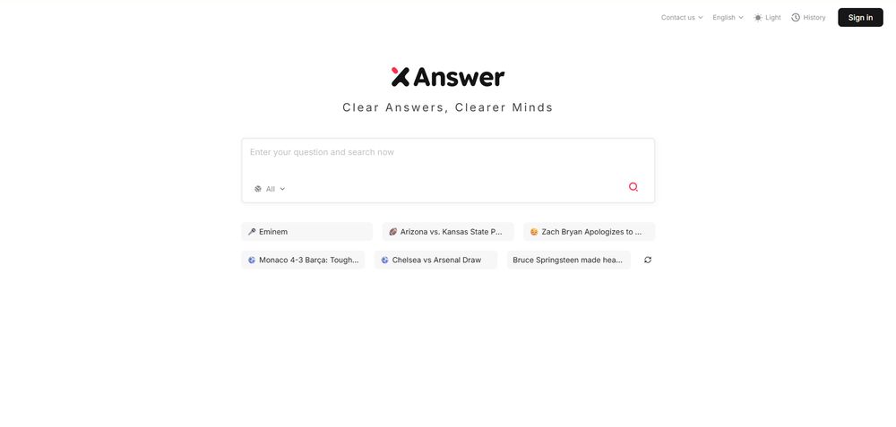 XAnswer网站首页截图预览