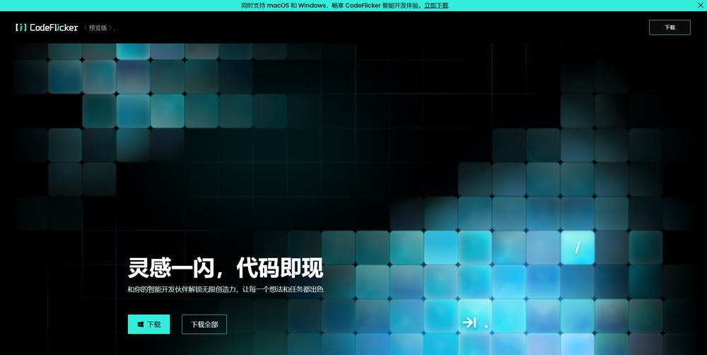 CodeFlicker网站首页截图预览